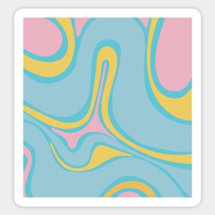 Retro Swirl - Pink, Yellow, Blue Sticker